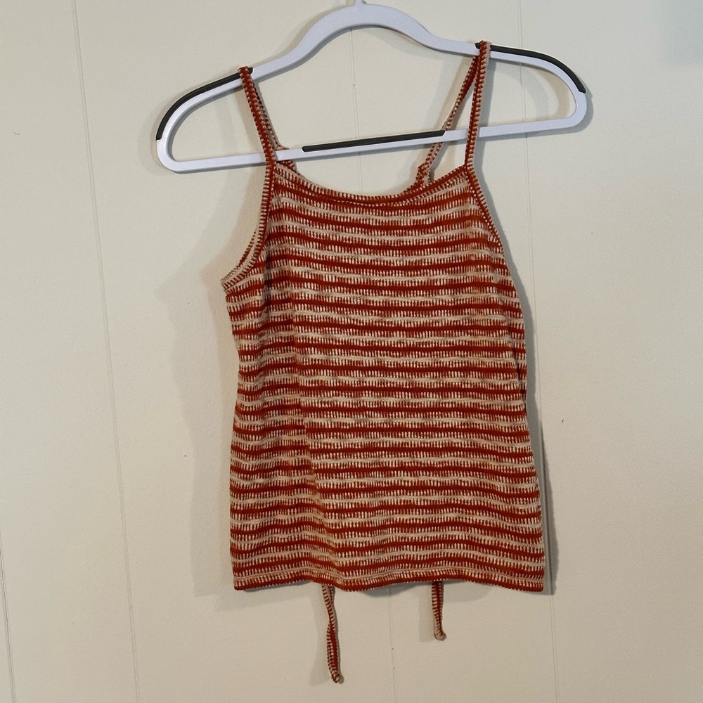 Simple Burnt Orange Summer Knit Top sz Small